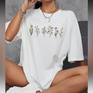 Floral Graphic White T-Shirt
